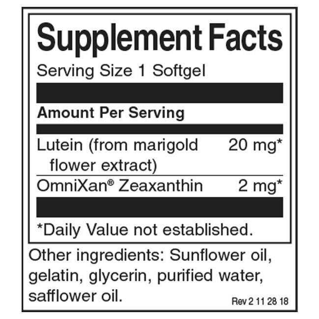Sinergistično zdravje oči lutein in zeaksantin 22 mg - 60 gel kapsul