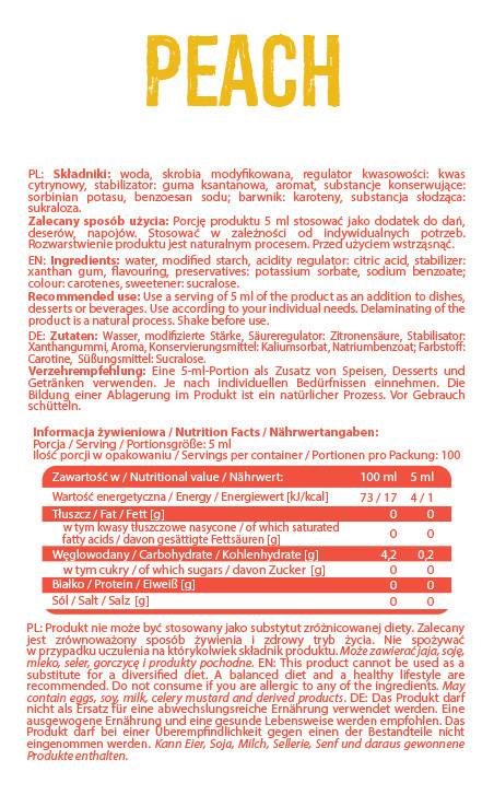 Sirup ničelna kalorija | Breskev 500 ml