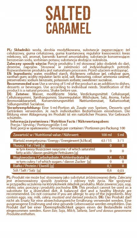 Sirup ničelna kalorija | Slana karamela - 500 ml