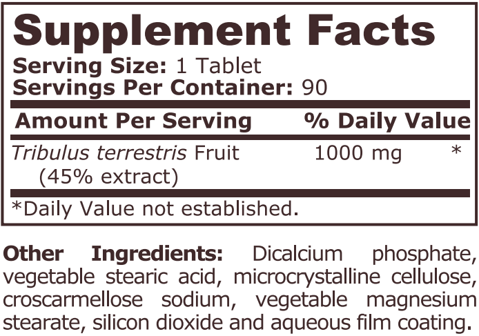 <tc>Pure Nutrition</tc> - TRIBULUS TERRESTRIS 1000 MG - 90 tablet