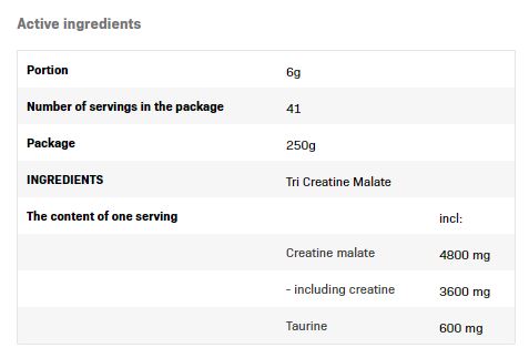 Tri kreatin Malate v prahu - 0,250 kg