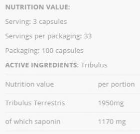 Tribulus 650 mg - 100 kapsul