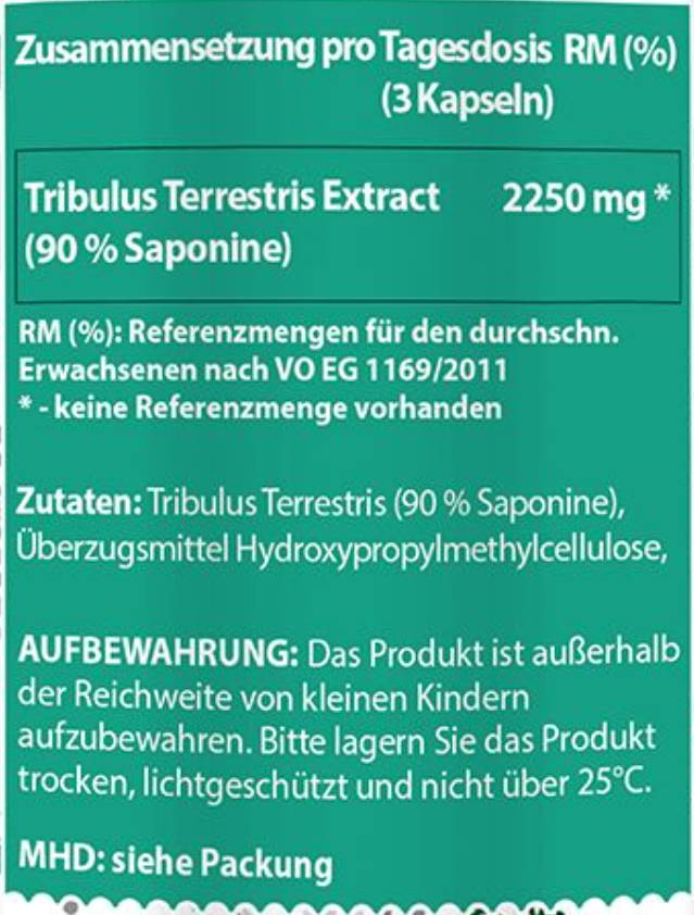 Tribulus terestris | 90% saponinov - 90 kapsul