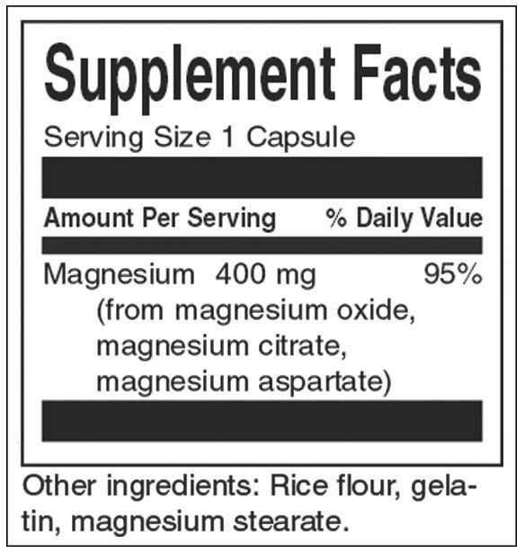 Trojni magnezijev kompleks 400 mg - 30 kapsul