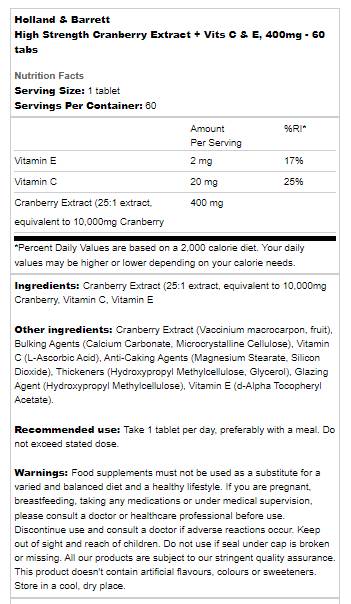Trojna moč brusničnega koncentrata 400 mg - 60 tablet