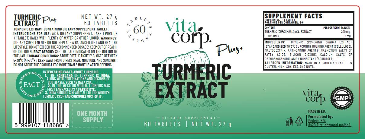 Kurkuma ekstrakt 200 mg - 60 tablet