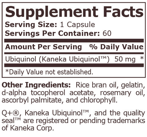 <tc>Pure Nutrition</tc> - UBIQUINOL CoQ10 50 mg - 60 kapsul
