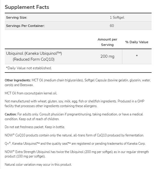 Ubiquinol 200 mg | Dodatna trdnost - 60 softgelov