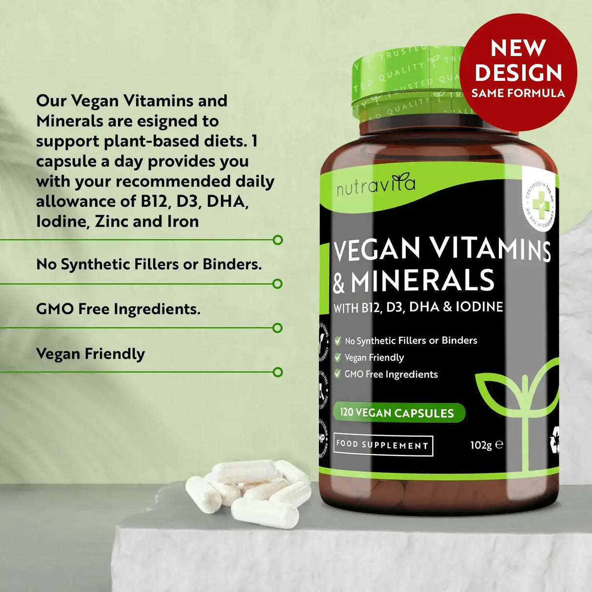 Veganski esencialni multivitamin /120 kapsul, 120 dni/ <tc>Nutravita</tc>