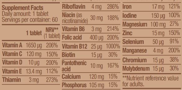 Veganski multivitamin 60 zavihkov