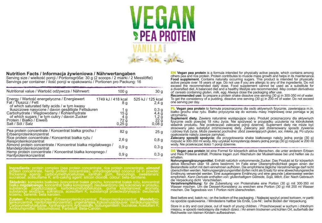 Veganski grahovi protein - 500 gramov