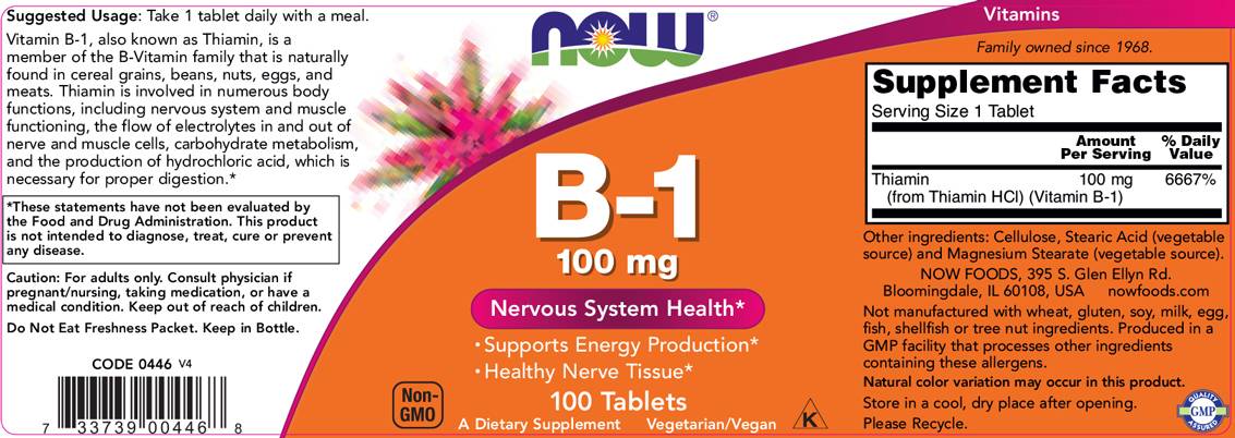 Vitamin B -1 / tiamin 100 mg - 100 tablet