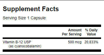Vitamin B -12 500 mcg - 100 kapsul