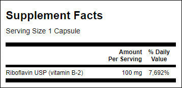 Vitamin B -2 / riboflavin 100 mg - 100 kapsul
