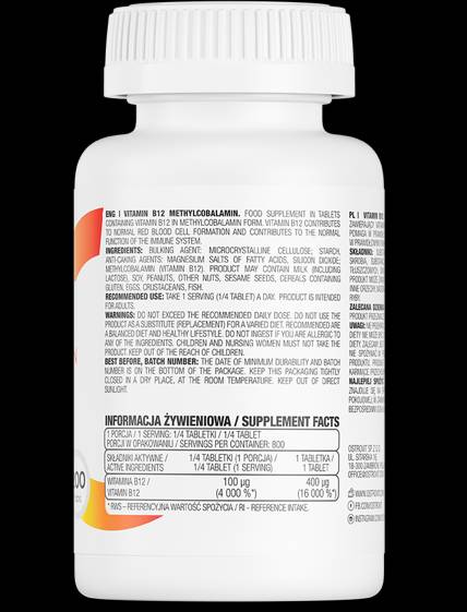 Vitamin B12 / metilkobalamin 400 mcg 200 tablete