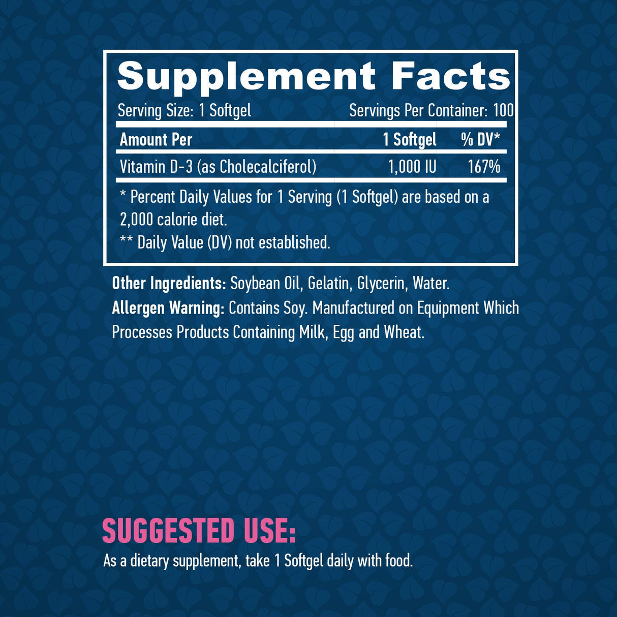 Vitamin D-3 /1000 iu / 100 sofgels