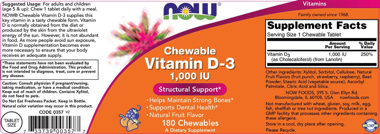 Vitamin D-3 1000 iu | Žvečenje - 180 žvečilnih tablet