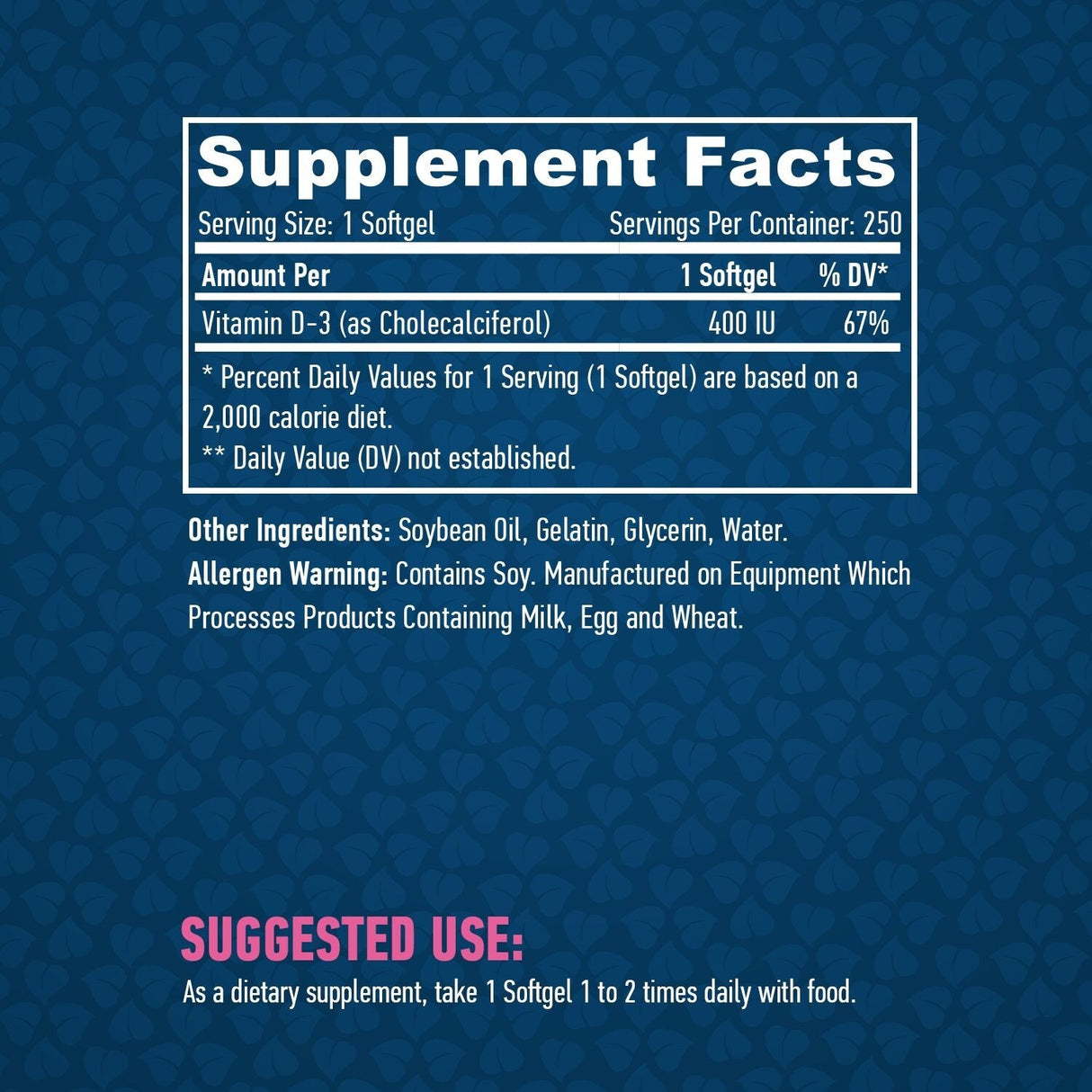 Vitamin D-3 /400 IU / 250 softgelov
