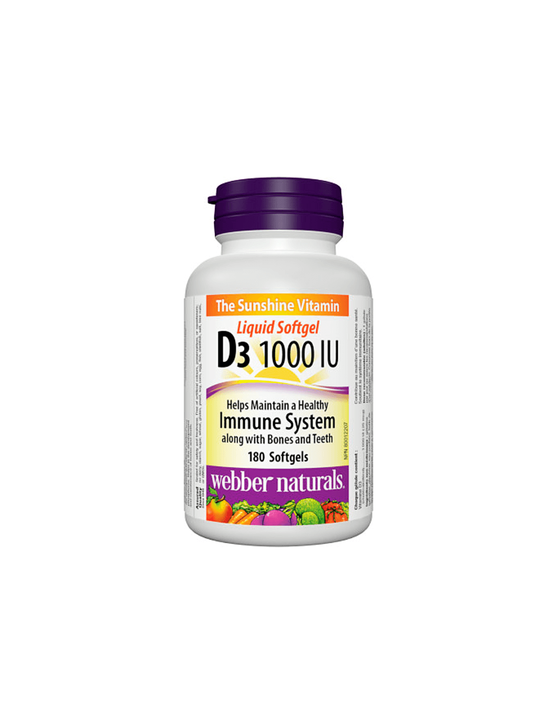 Vitamin D3 1000 iu - vitamin D3, 180 kapsul softgela