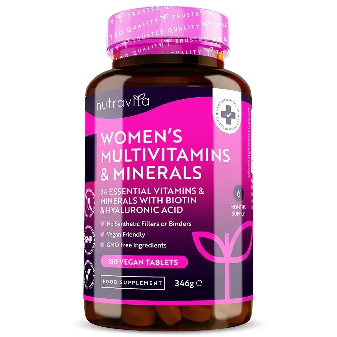 Ženske multivitamine z biotinom in hialuronsko kislino 180 veganskih tablet