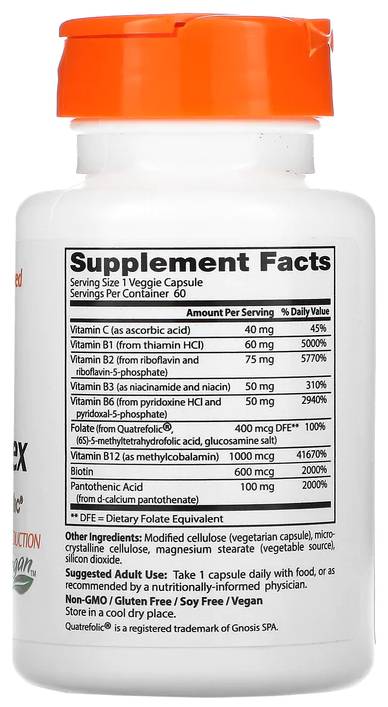 Najboljši popolnoma aktiven B kompleks | s quatrefolic® - 60 kapsul