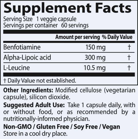 Najboljši benfotiamin 150 mg + alfa lipojska kislina 300 mg - 60 kapsul