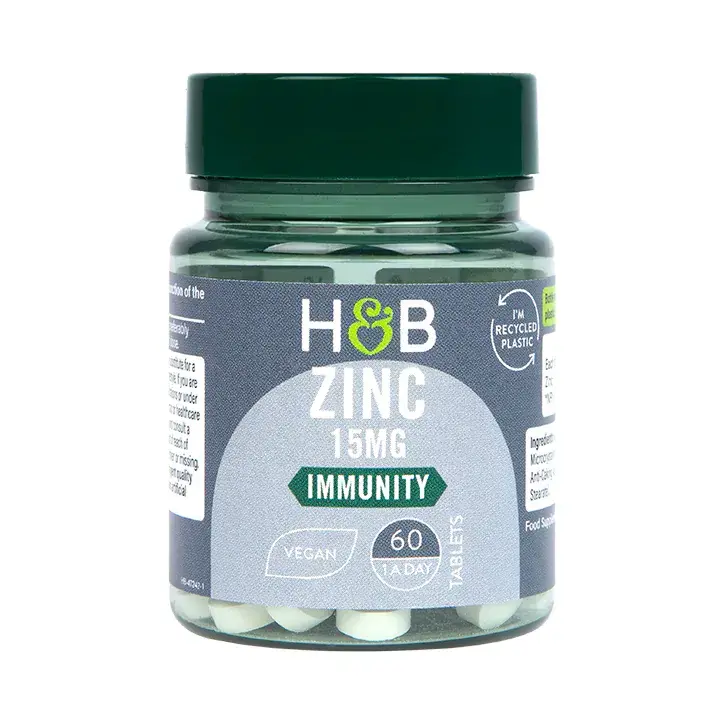 Cink (cink) 15mg 60 veganskih tablet Holland & Barrett