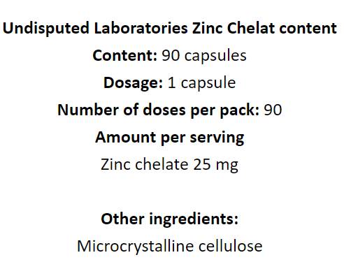 Cinkov kelat 25 mg - 90 kapsul