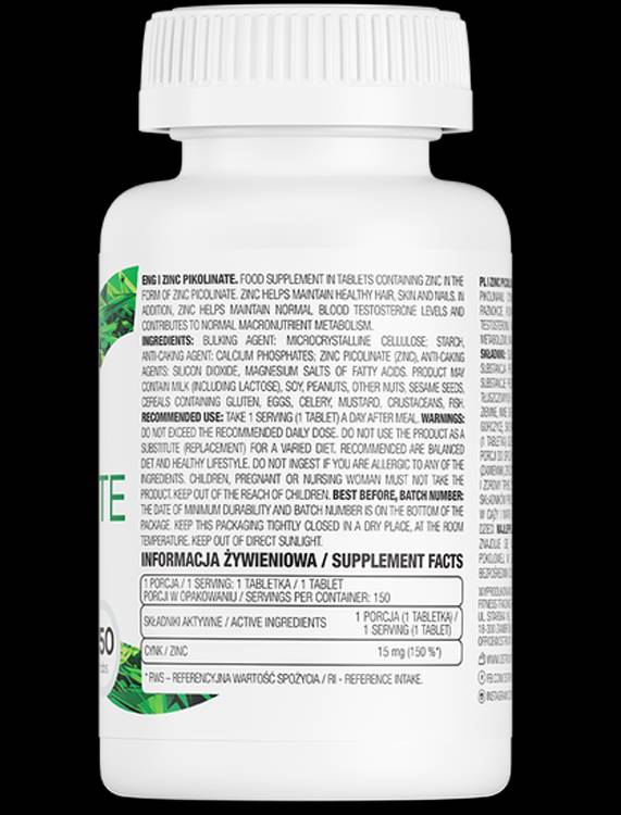 Cink picolinate 15 mg - 150 tablet