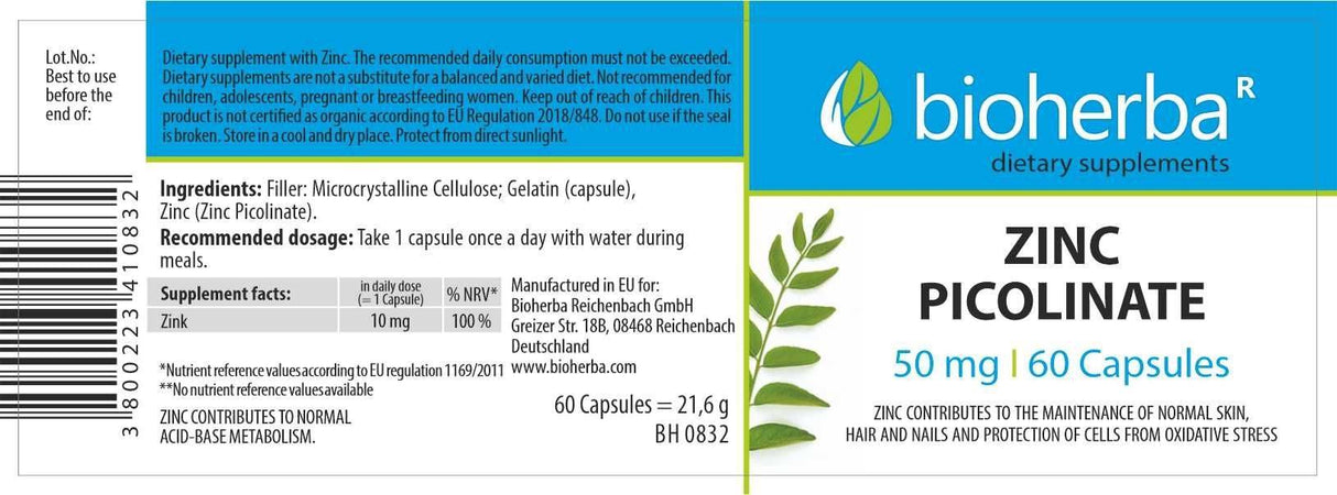 Cink picolinate 50 mg 60 kapsul