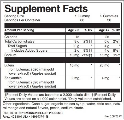 Otroška podpora za vizijo | Mango - 60 žvečilnih tablet