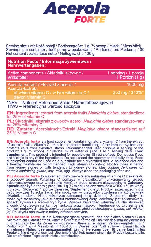 Acerola Forte v prahu - 100 gramov