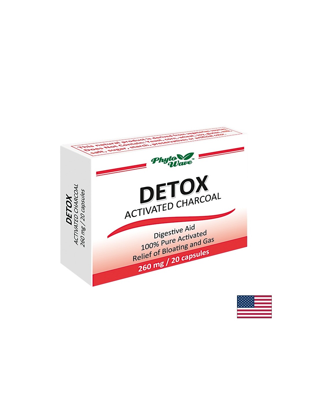 Detox aktivirano oglje 260 mg x 20 kapsul