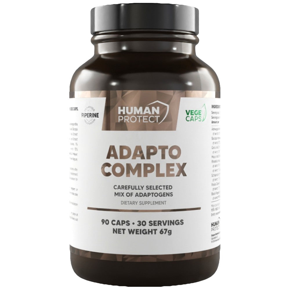 Adapto kompleks | Adaptogena matrica z Ashwagandha, Bacopa, Rhodiola, ginseng - 90 kapsul