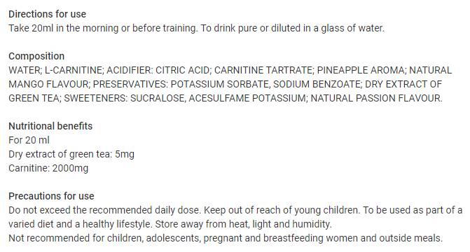 L -karnitin pro tekočina - 500 ml
