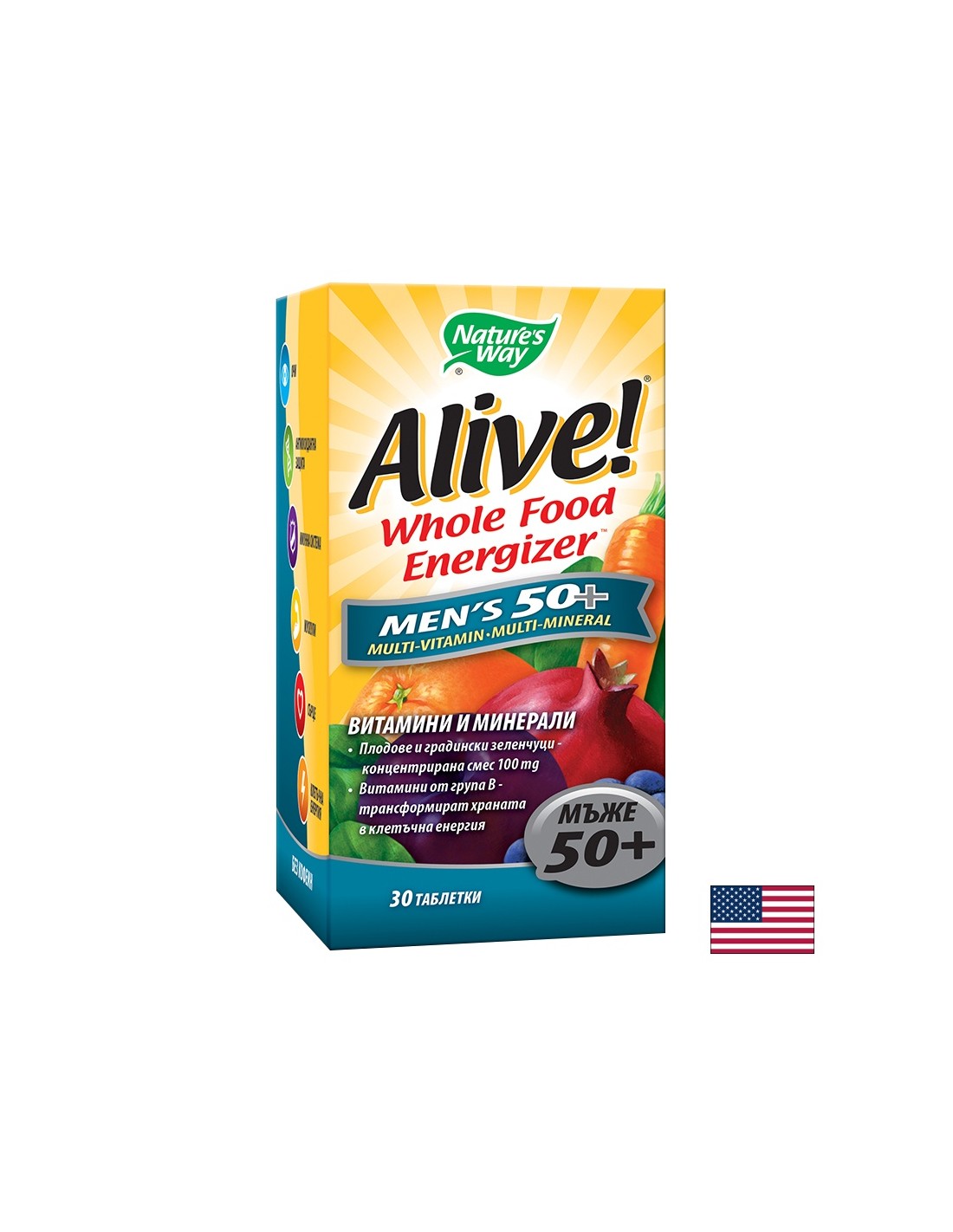 <tc>Alive</tc> Men's 50+ Multivitamini za moške 50+, 30 tablet Nature's Way