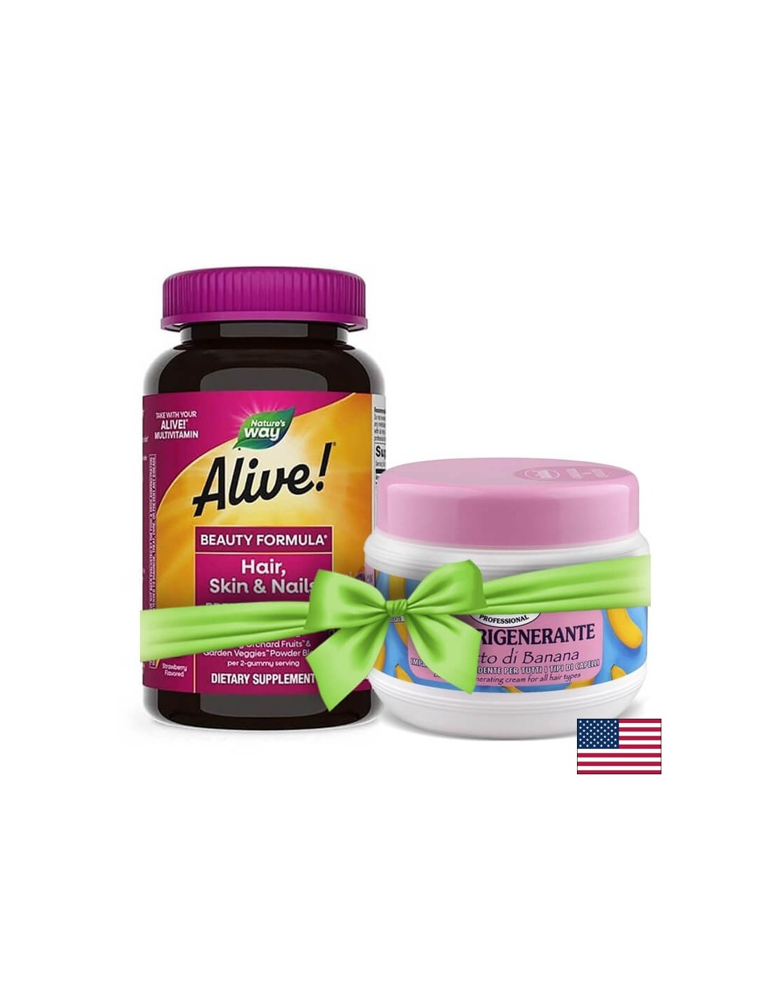 <tc>Alive</tc>! Multivitamin Gummy Premium formula za lase, kožo in nohte / <tc>Alive</tc>! Lasje, koža in nohti – vrhunska formula, 60 gel tablet Nature's Way