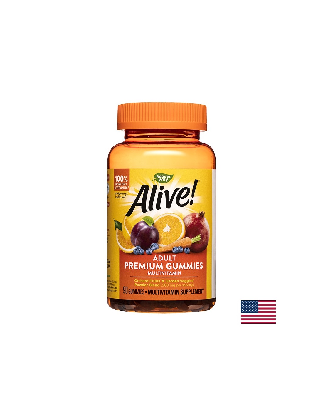 <tc>Alive</tc>! Adult Premium Gummies Multivitamin / <tc>Alive</tc>! Nature's Way Premium multivitamin za odrasle, 90 mehkih gelov