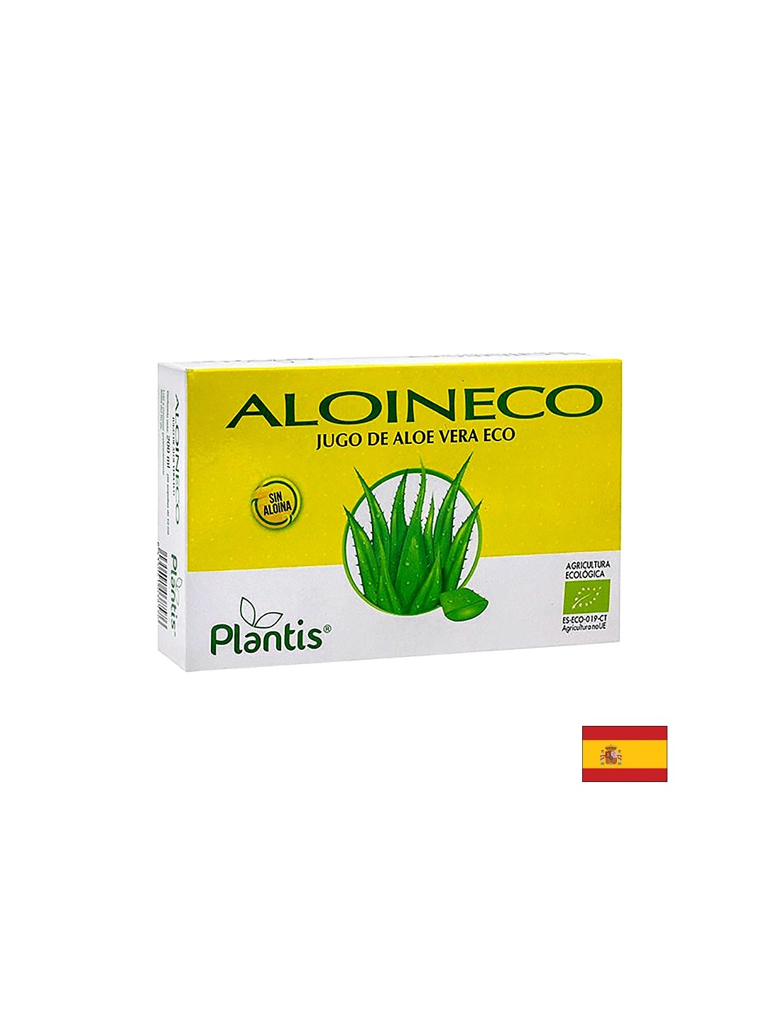 Organic Aloe Vera sok (brez aloina) - Aloin Eco Zumo de aloe vera Eco / Sin Aloina / Plantis®, 20 ampules