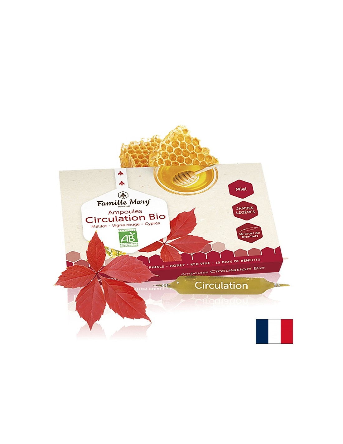 Ampoules Circulation Bio - Bio Ampules za izboljšanje krvnega obtoka, 10 psov. Famille Mary