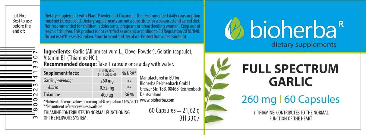 Česen s celotnim spektrom 260 mg - 60 kapsul