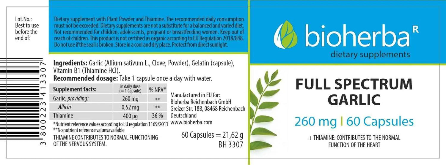 Česen s celotnim spektrom 260 mg - 60 kapsul