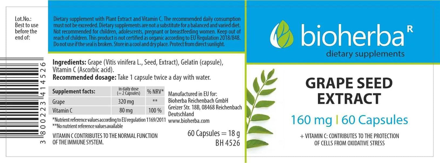 Ekstrakt grozdnih semen 280 mg - 60 kapsul