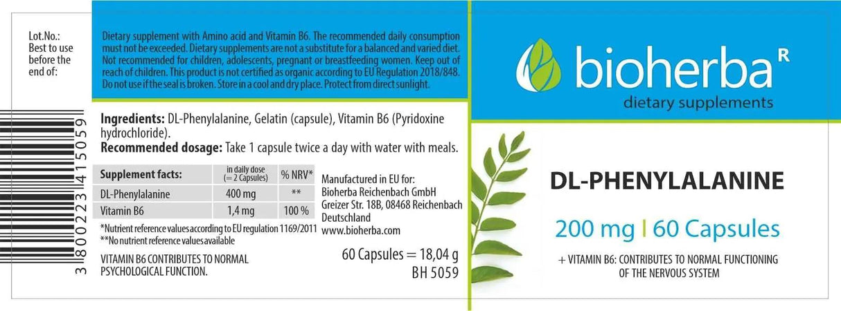 DL -fenilalanin 200 mg - 60 kapsul