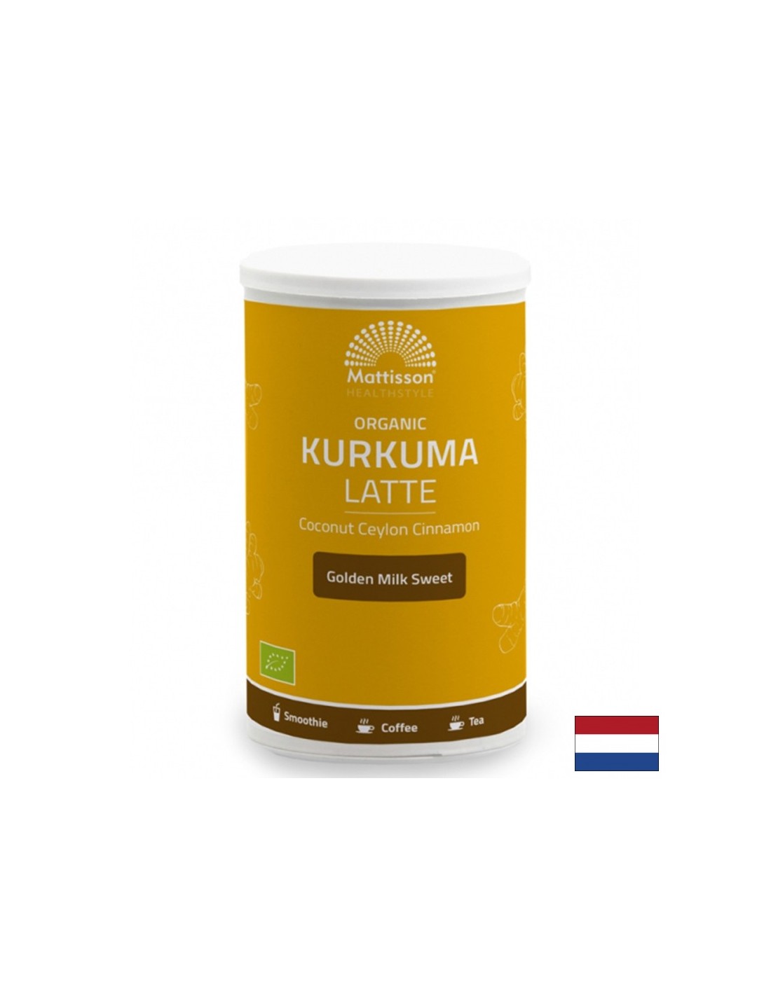 Organska latte kurkuma s kokosovim in cejlonskim cimetom, 175 mg v prahu