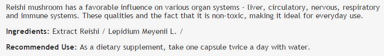 Ekstrakt gob Reishi 360 mg - 100 kapsul