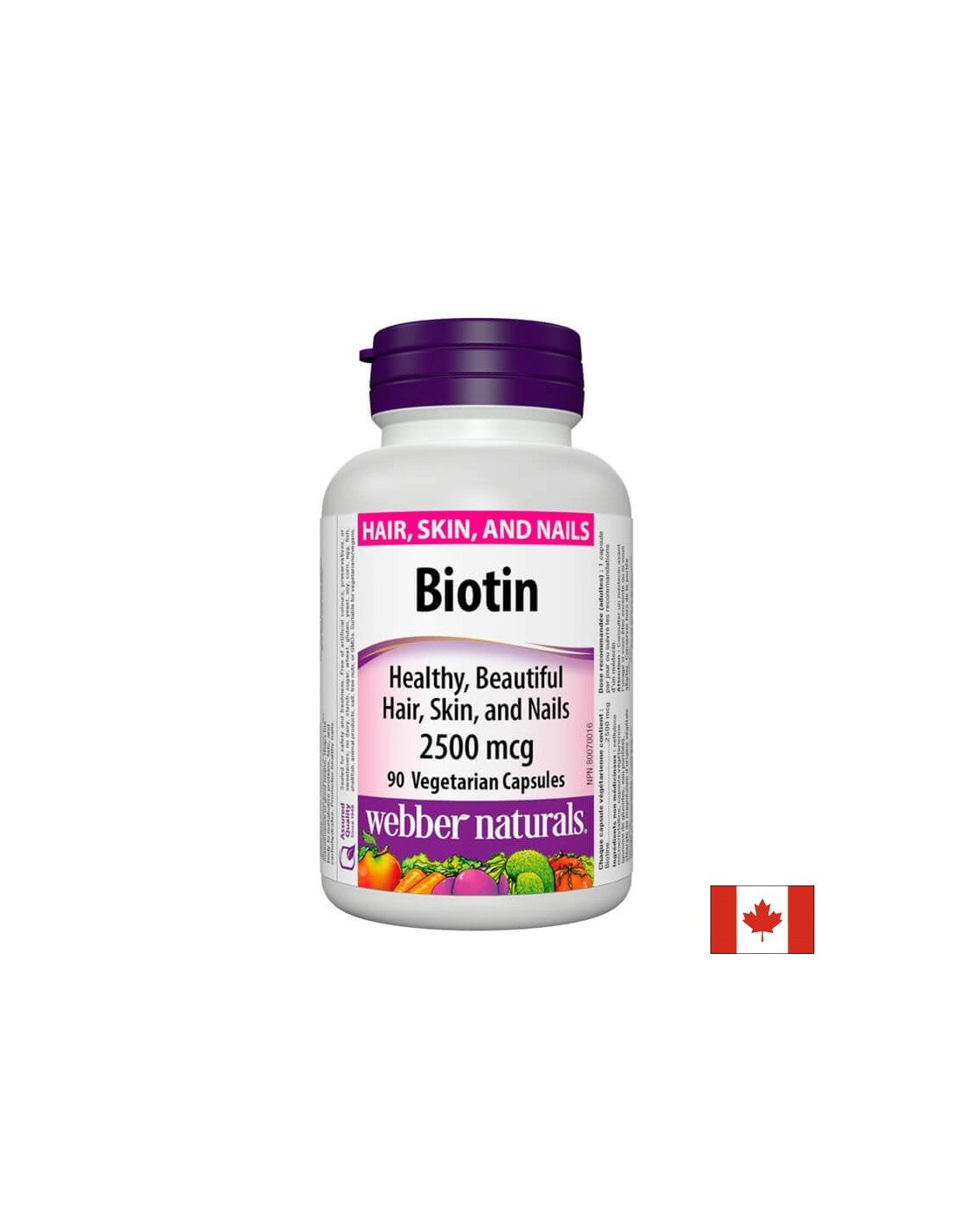 Biotin / Biotin, 2500 µg, 90 kapsul <tc>Webber Naturals</tc>