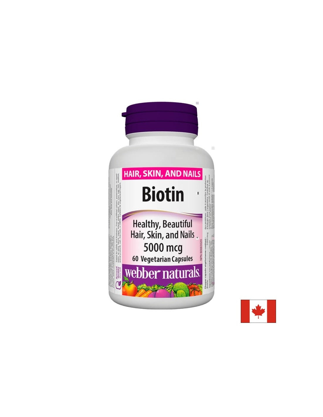 Biotin / Biotin, 5000 mcg, 60 kapsul <tc>Webber Naturals</tc>