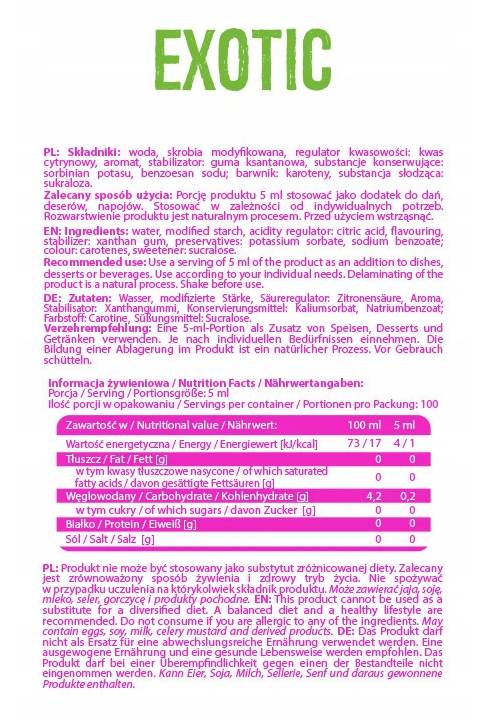 Sirup ničelna kalorija | Eksotična - 500 ml