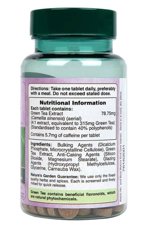 Izvleček zelenega čaja 315 mg | Nature's Garden - 200 tablet